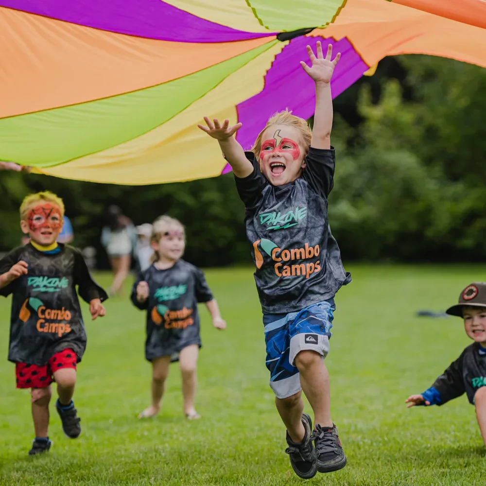 Kids on a summer trail at Combo Camps
